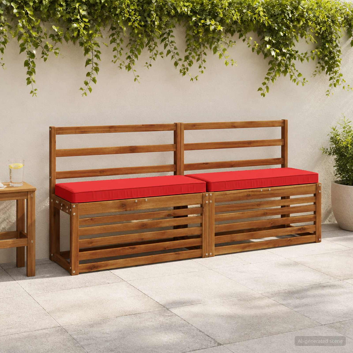 vidaXL Poduszki na ławkę 2-częściowe VUGHT 2 pcs 100% poliester