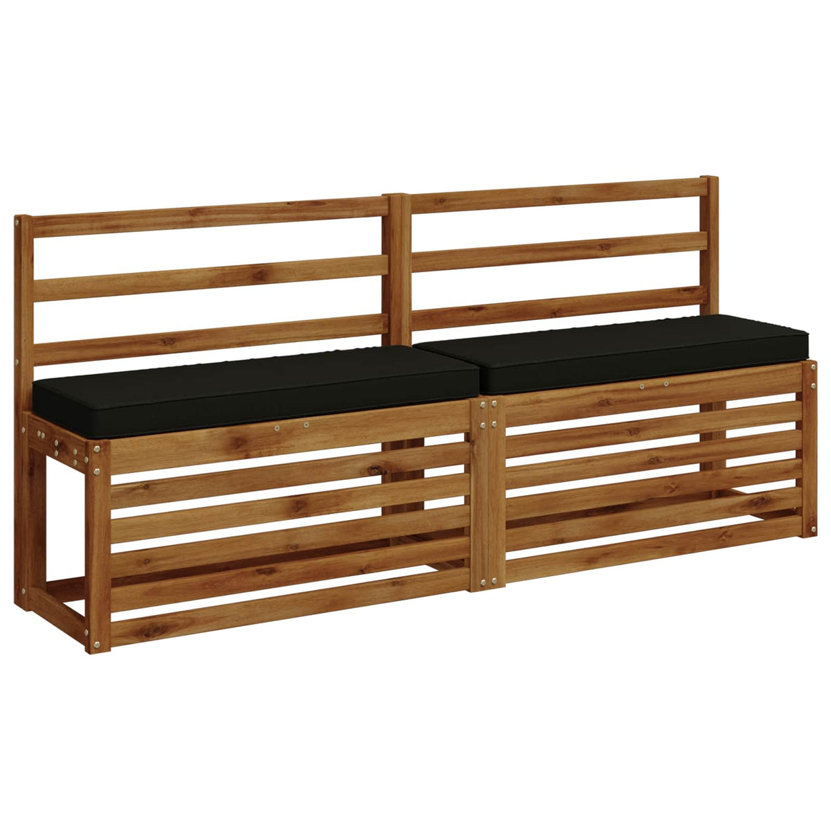 vidaXL Poduszki na ławkę 2-częściowe VUGHT 2 pcs 100% poliester Czarny