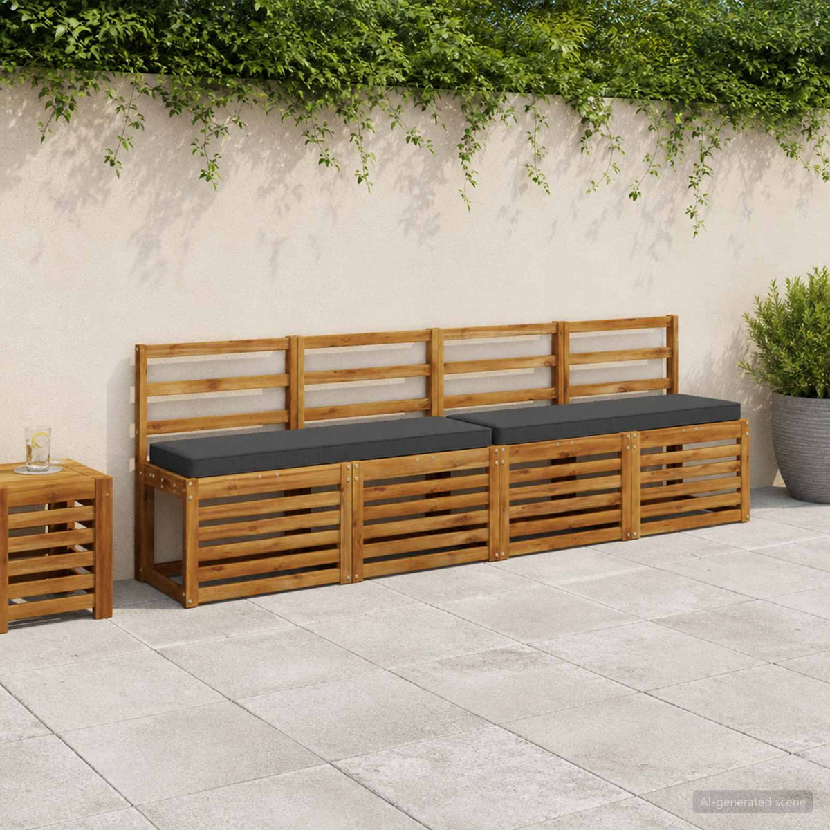 vidaXL Poduszki na ławkę 2-częściowe VUGHT 2 pcs 100% poliester