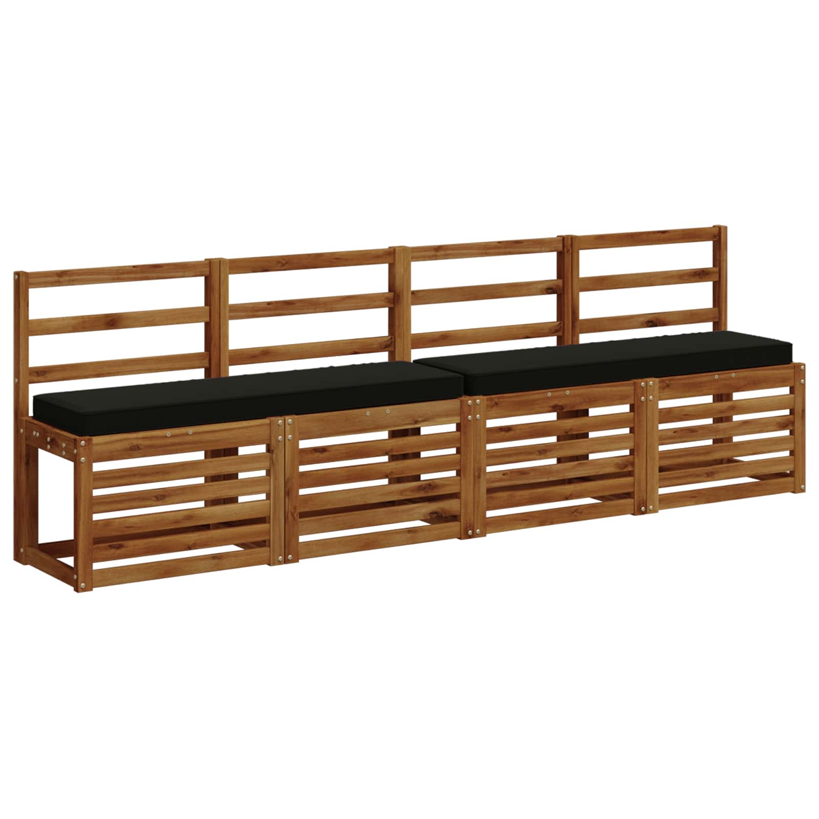 vidaXL Poduszki na ławkę 2-częściowe VUGHT 2 pcs 100% poliester Czarny