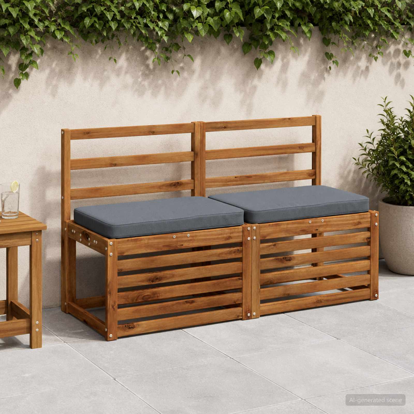 vidaXL Poduszki na ławkę 2-częściowe VUGHT 2 pcs 100% poliester