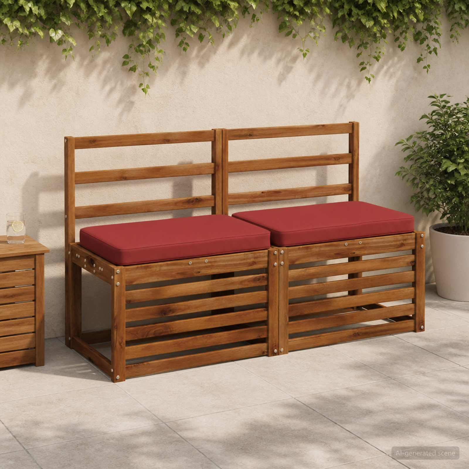 vidaXL Poduszki na ławkę 2-częściowe VUGHT 2 pcs 100% poliester