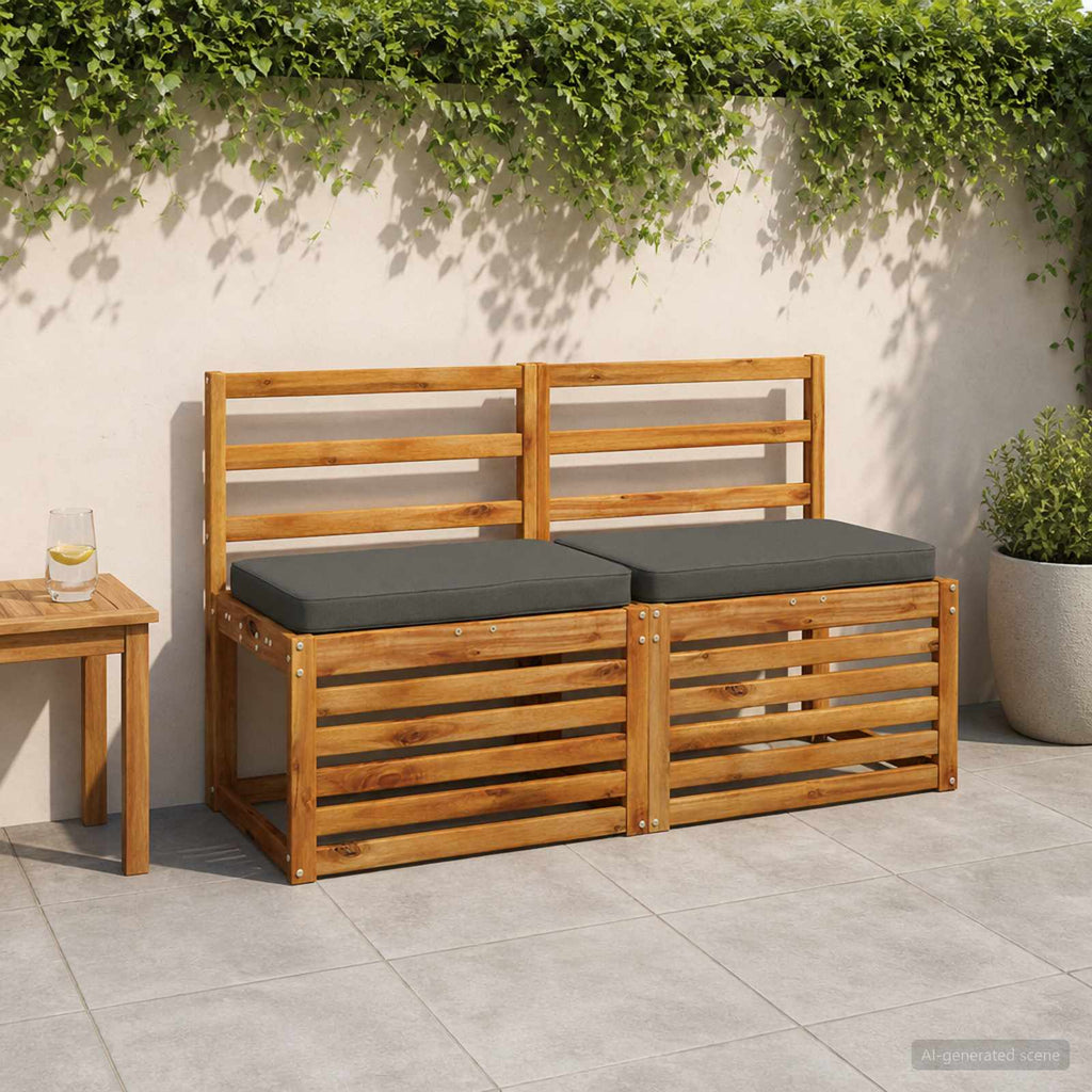 vidaXL Poduszki na ławkę 2-częściowe VUGHT 2 pcs 100% poliester
