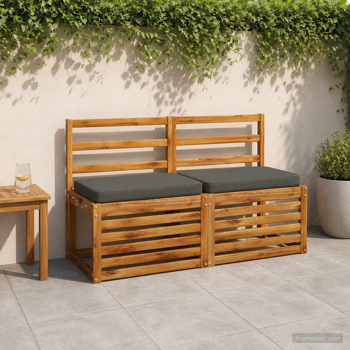 vidaXL Poduszki na ławkę 2-częściowe VUGHT 2 pcs 100% poliester