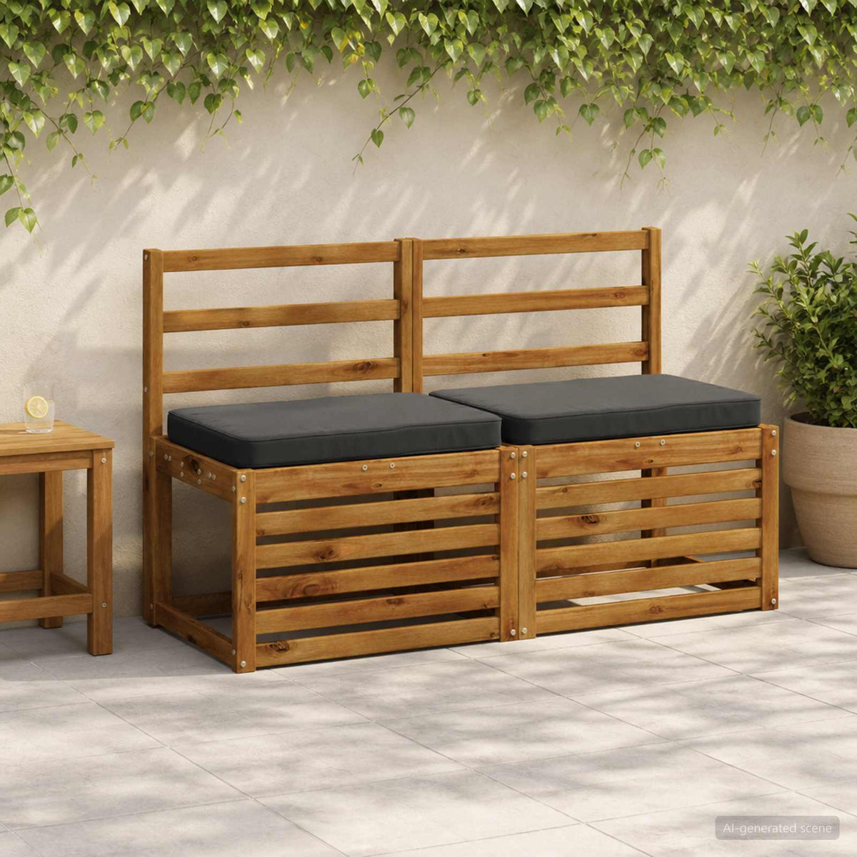 vidaXL Poduszki na ławkę 2-częściowe VUGHT 2 pcs 100% poliester
