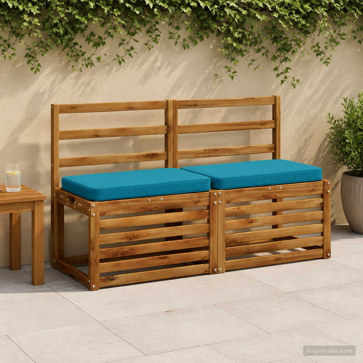 vidaXL Poduszki na ławkę 2-częściowe VUGHT 2 pcs 100% poliester