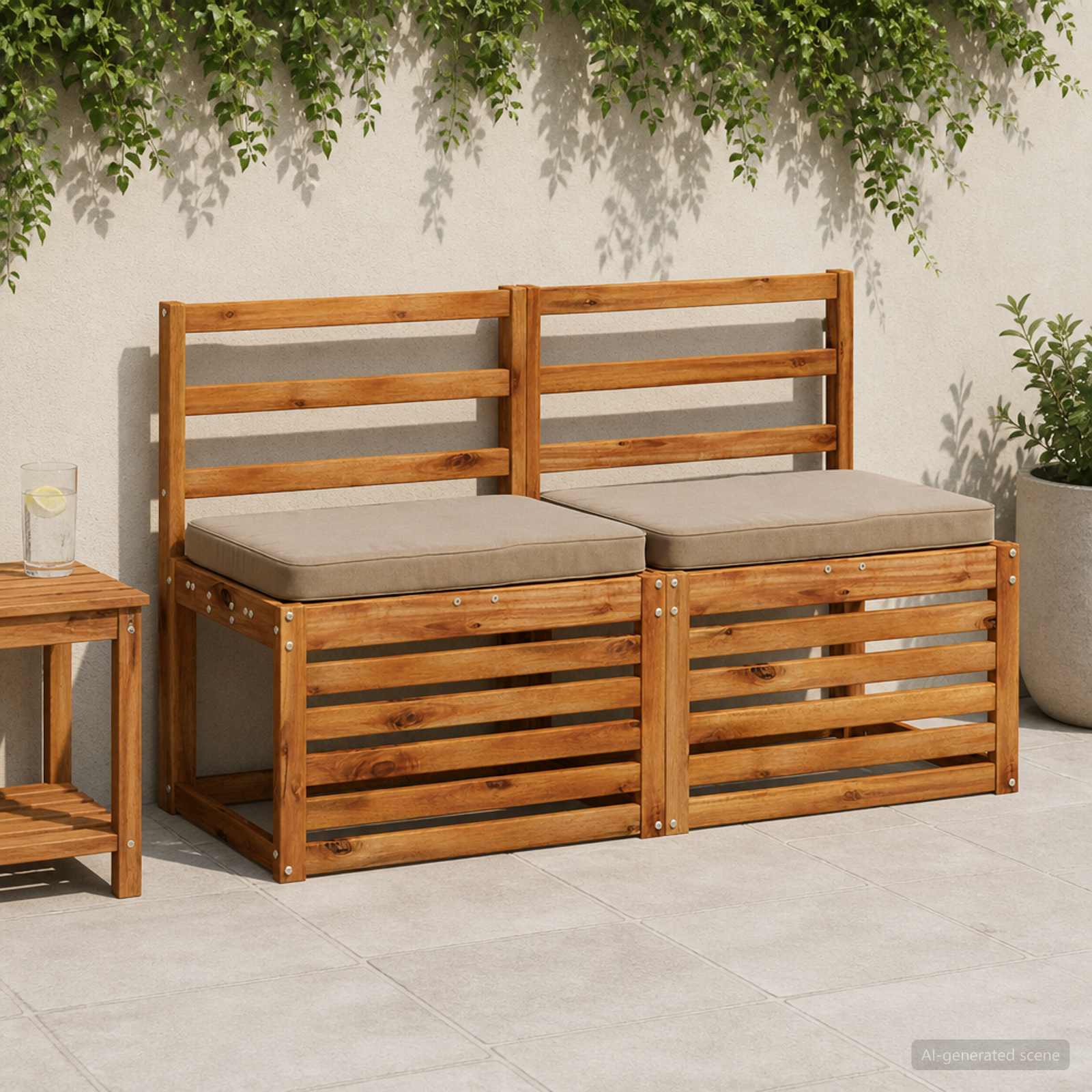 vidaXL Poduszki na ławkę 2-częściowe VUGHT 2 pcs 100% poliester