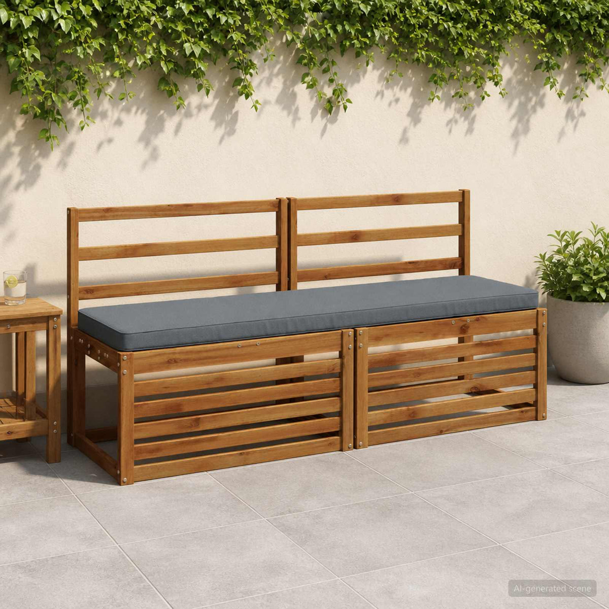 vidaXL Poduszki na ławkę 2-częściowe VUGHT 2 szt. 100% poliester