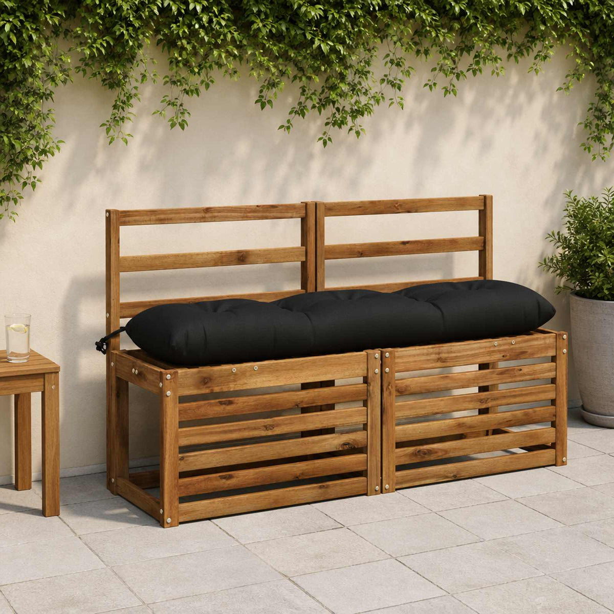 vidaXL Poduszka na ławkę VIANEN 100% poliester Czarny 120 x 30 x 12 cm