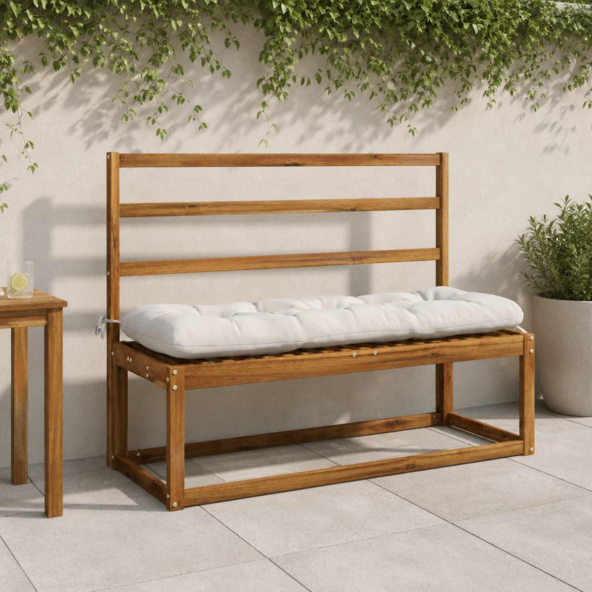 vidaXL Poduszka na ławkę VIANEN 100% poliester Biały 130 x 40 x 12 cm