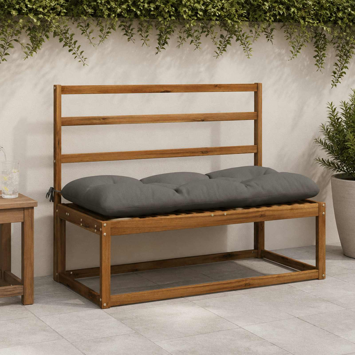 vidaXL Poduszka na ławkę VIANEN 100% poliester Szary 120 x 50 x 12 cm