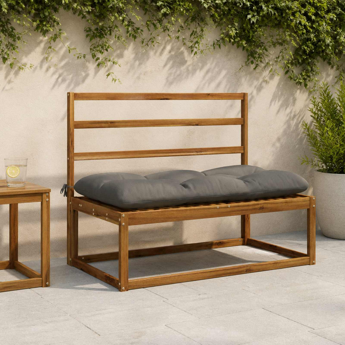 vidaXL Poduszka na ławkę VIANEN 100% poliester Szary 110 x 60 x 12 cm
