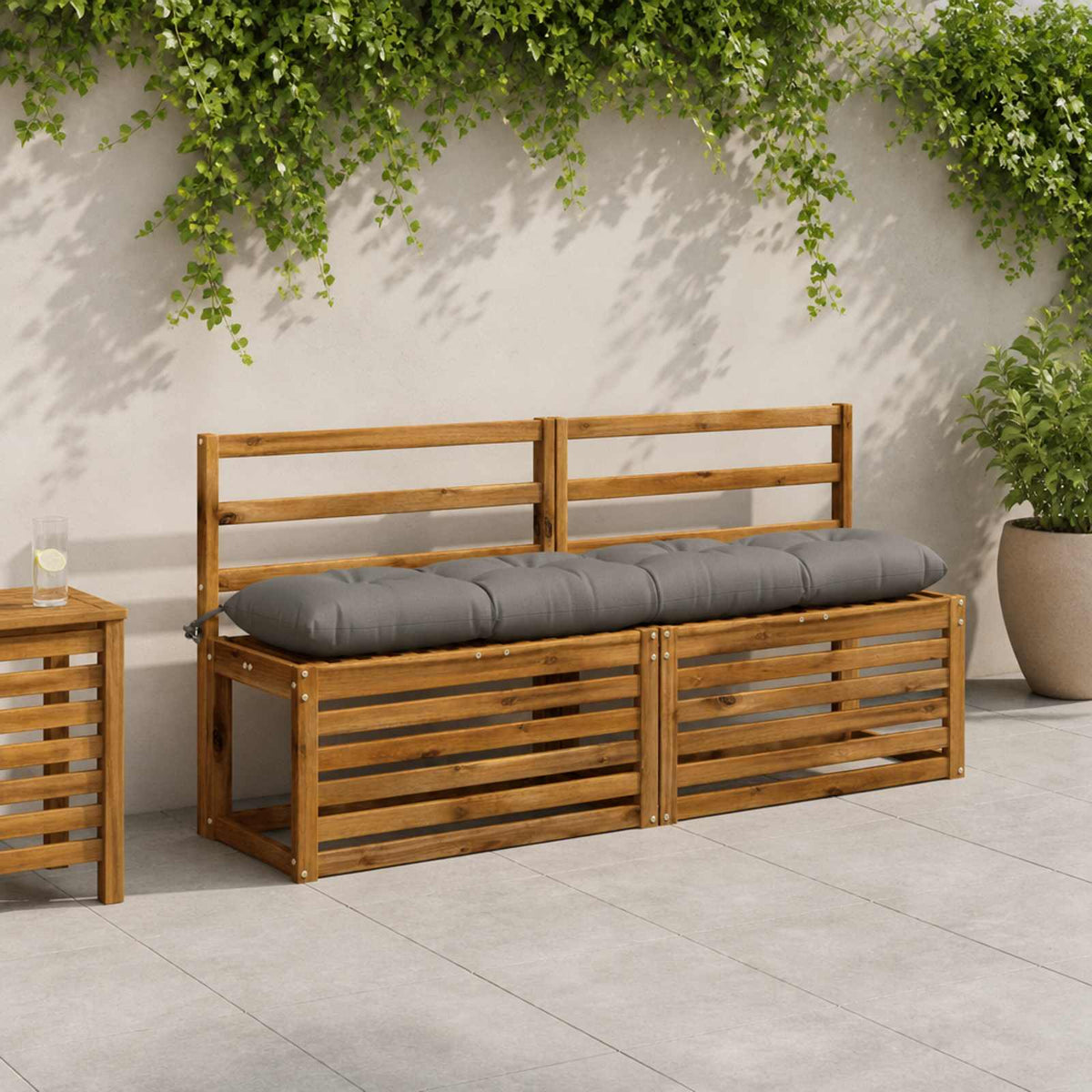 vidaXL Poduszka na ławkę VIANEN 100% poliester Szary 150 x 30 x 12 cm