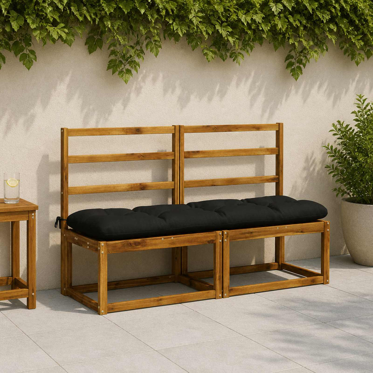 vidaXL Poduszka na ławkę VIANEN 100% poliester Czarny 150 x 40 x 12 cm