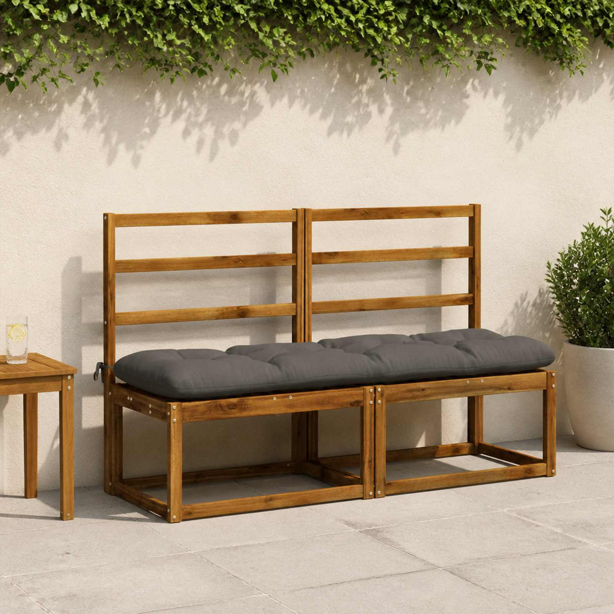 vidaXL Poduszka na ławkę VIANEN 100% poliester Szary 150 x 40 x 12 cm