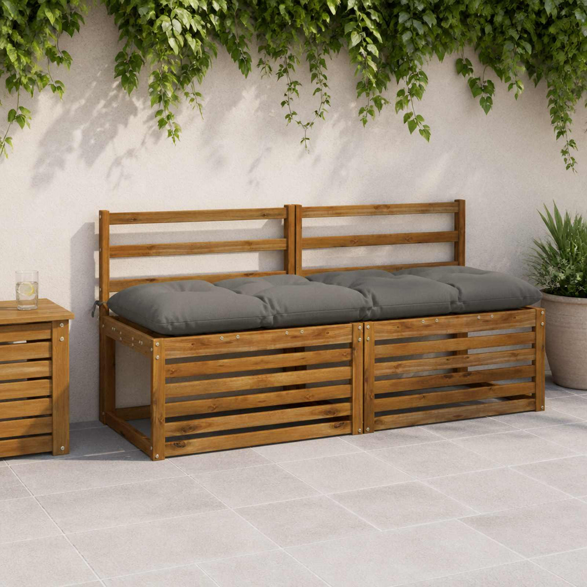 vidaXL Poduszka na ławkę VIANEN 100% poliester Szary 150 x 50 x 12 cm