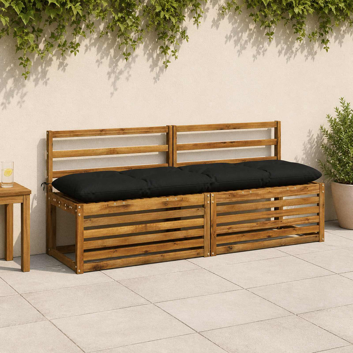 vidaXL Poduszka na ławkę VIANEN 100% poliester Czarny 160 x 40 x 12 cm