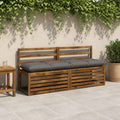 vidaXL Poduszka na ławkę VIANEN 100% poliester Szary 160 x 40 x 12 cm