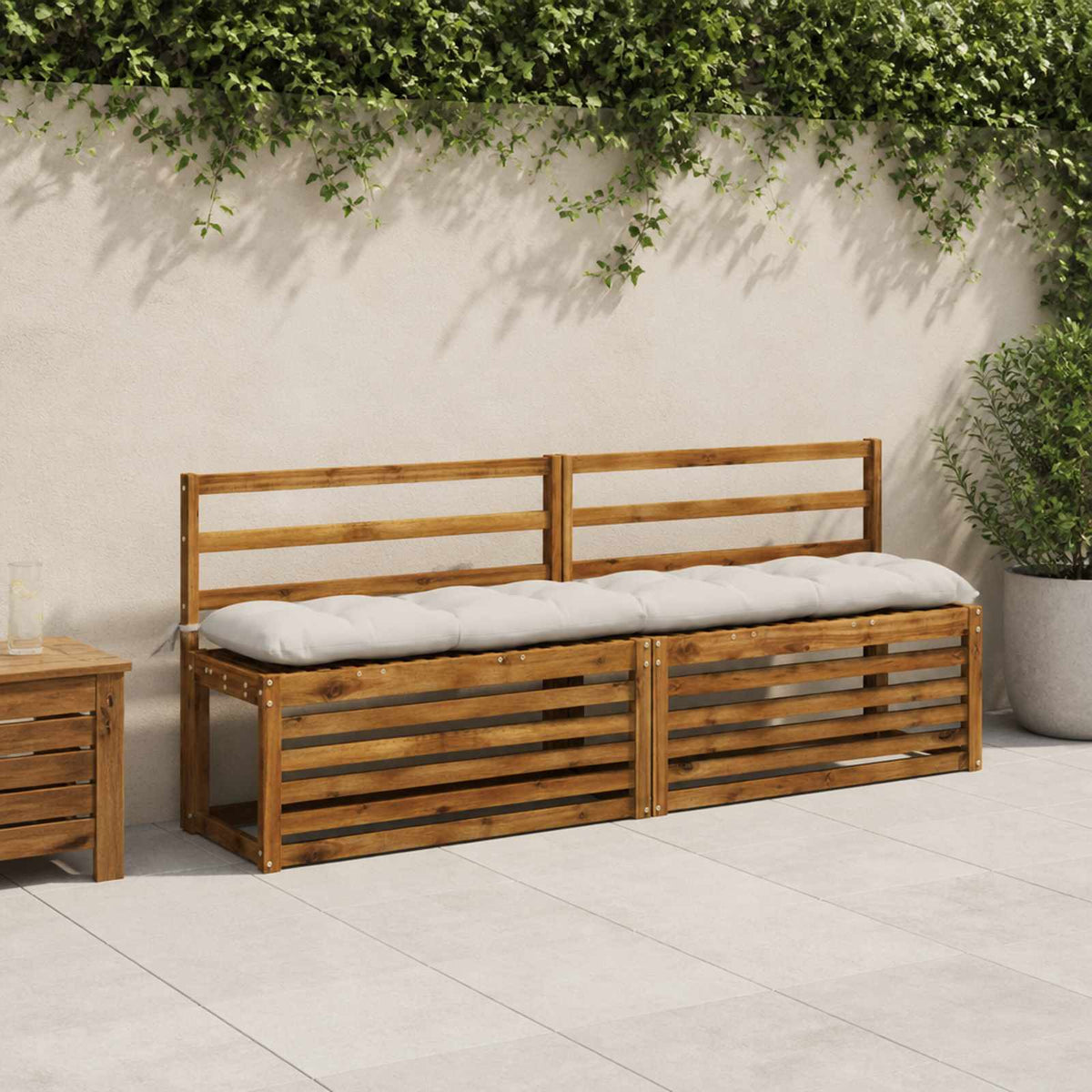 vidaXL Poduszka na ławkę VIANEN 100% poliester Biały 200 x 30 x 12 cm