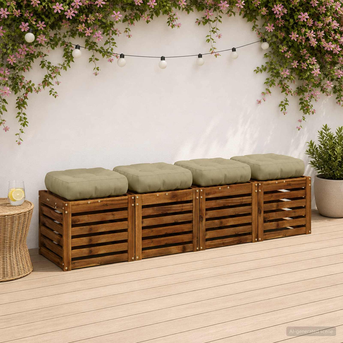 vidaXL Poduszki siedzące 4-częściowe VIANEN 4 pcs 100% poliester