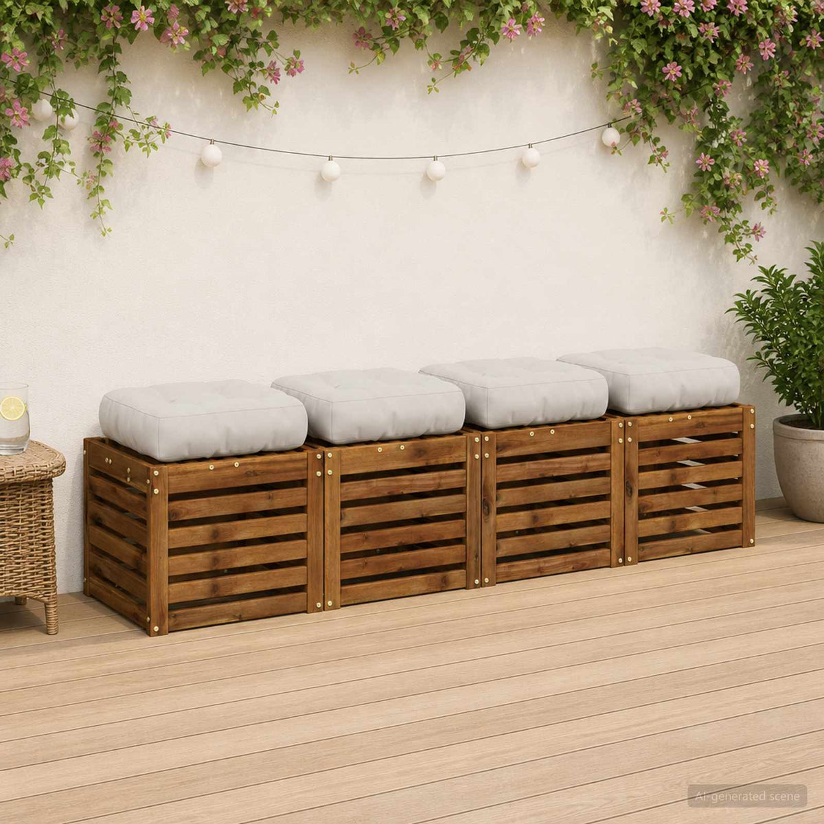 vidaXL Poduszki siedzące 4-częściowe VIANEN 4 pcs 100% poliester Biały