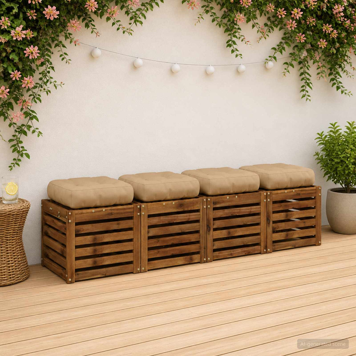 vidaXL Poduszki siedzące 4-częściowe VIANEN 4 pcs 100% poliester