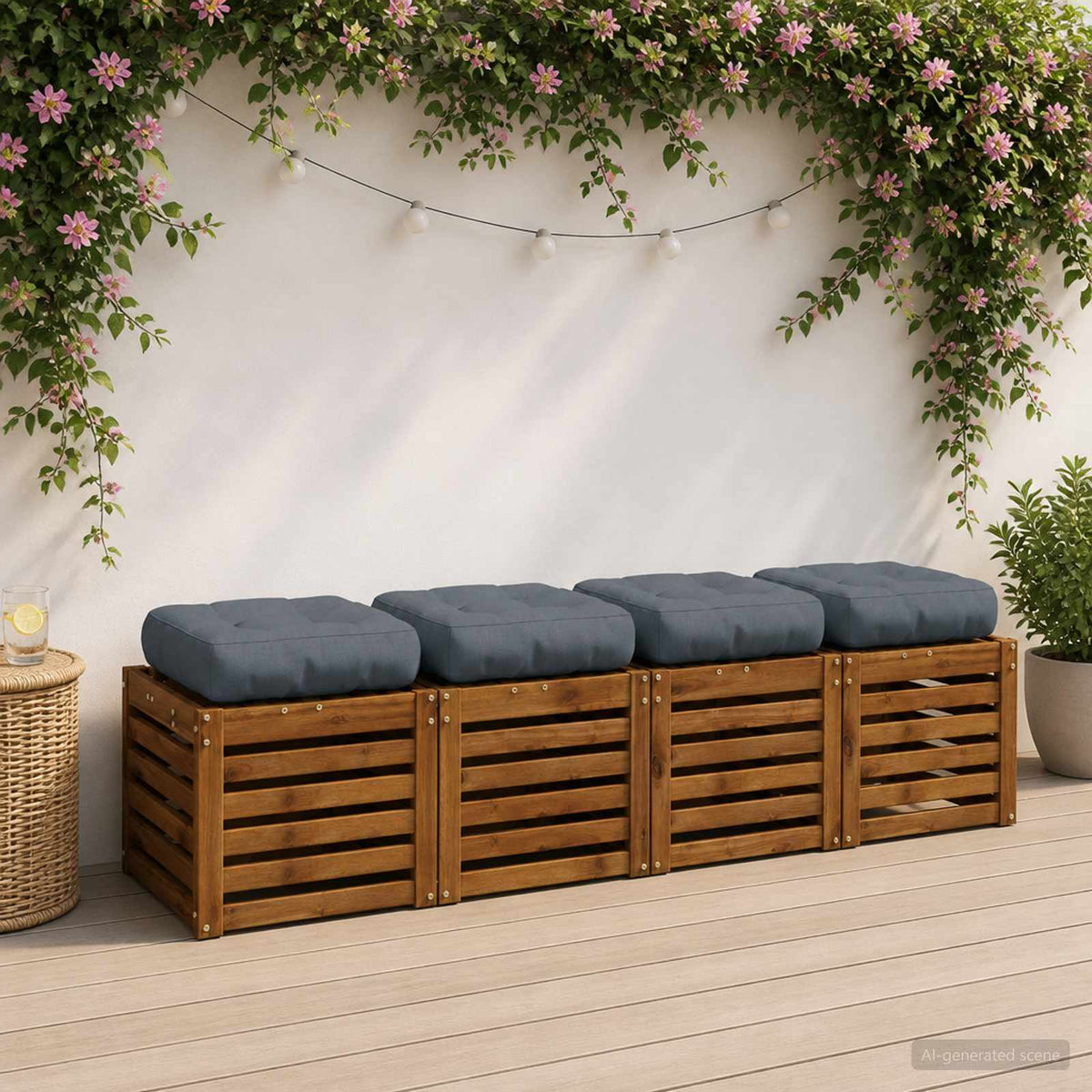 vidaXL Poduszki siedzące 4-częściowe VIANEN 4 pcs 100% poliester