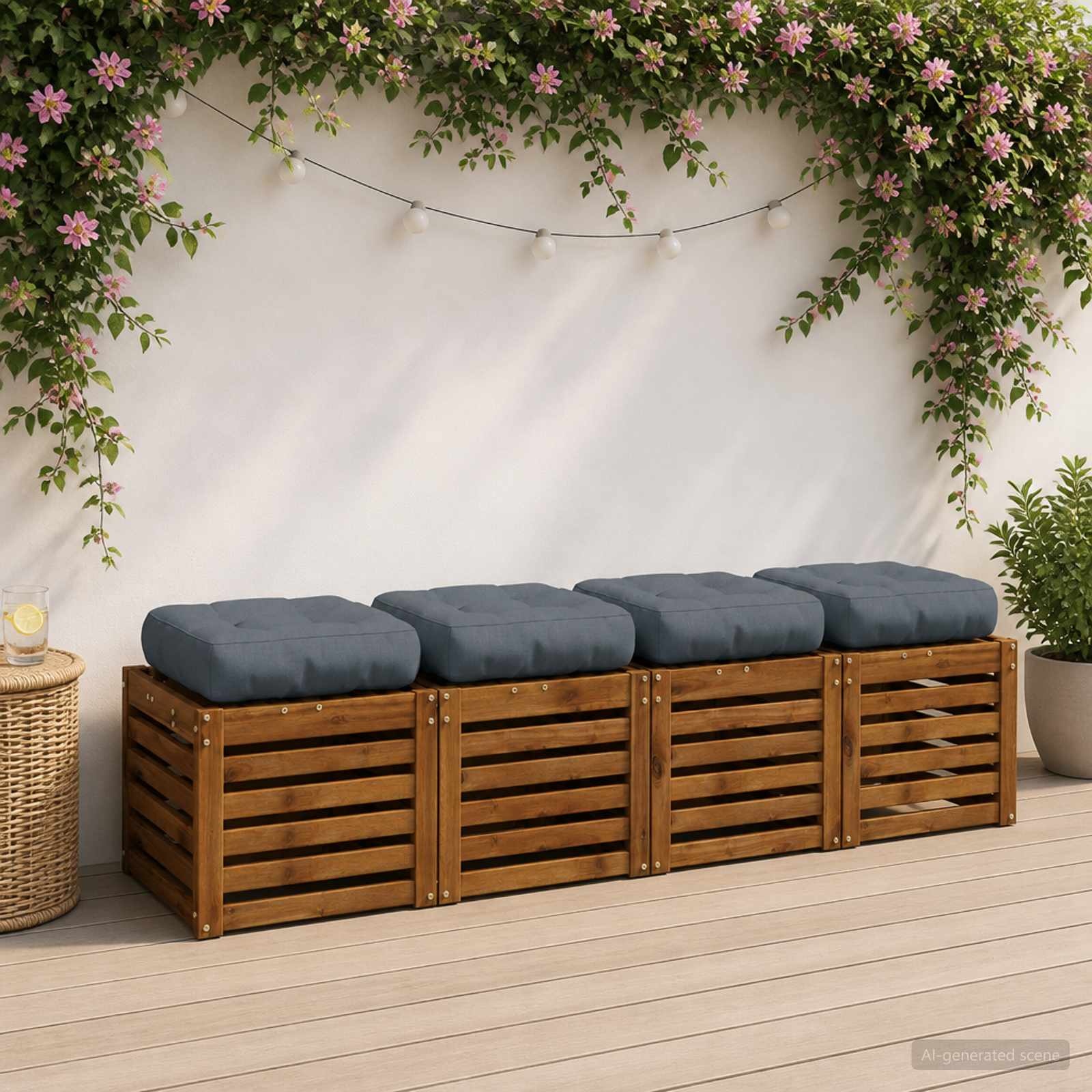 vidaXL Poduszki siedzące 4-częściowe VIANEN 4 pcs 100% poliester