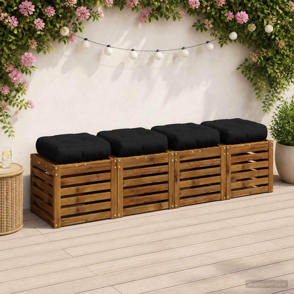 vidaXL Poduszki siedzące 4-częściowe VIANEN 4 pcs 100% poliester