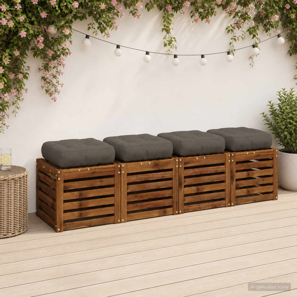 vidaXL Poduszki siedzące 4-częściowe VIANEN 4 pcs 100% poliester Szary