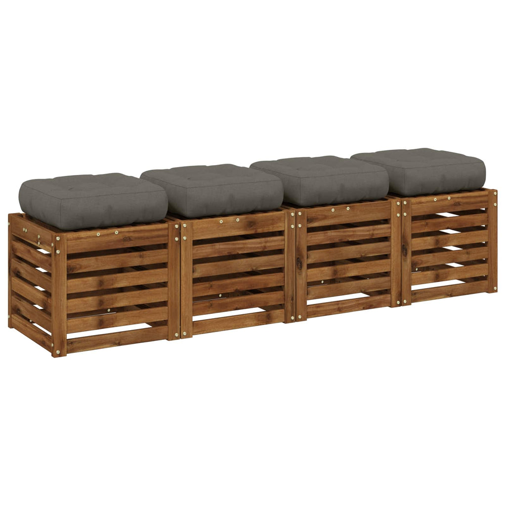 vidaXL Poduszki siedzące 4-częściowe VIANEN 4 pcs 100% poliester Szary