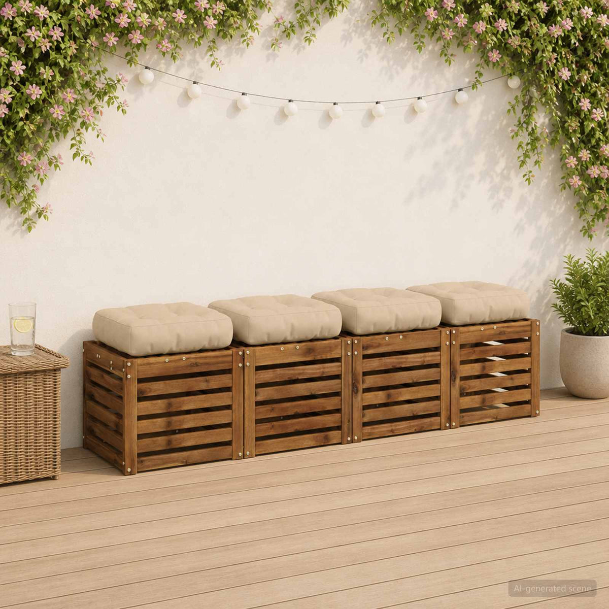 vidaXL Poduszki siedzące 4-częściowe VIANEN 4 pcs 100% poliester