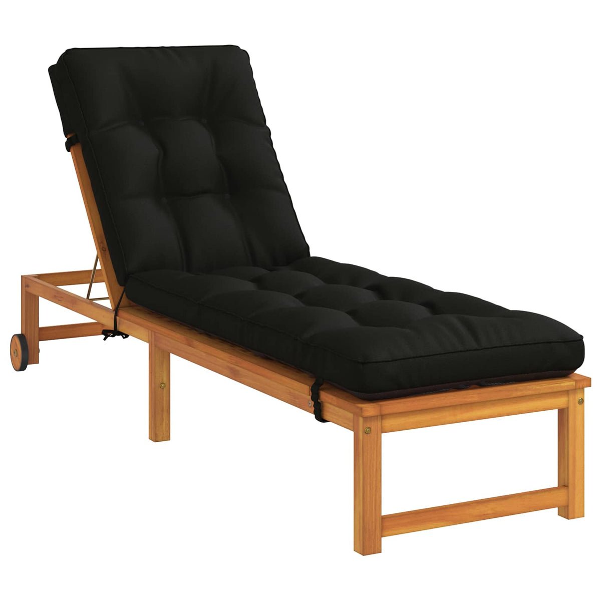 vidaXL Poduszka na leżak VIANEN 100% poliester Czarny 200 x 55 x 8 cm