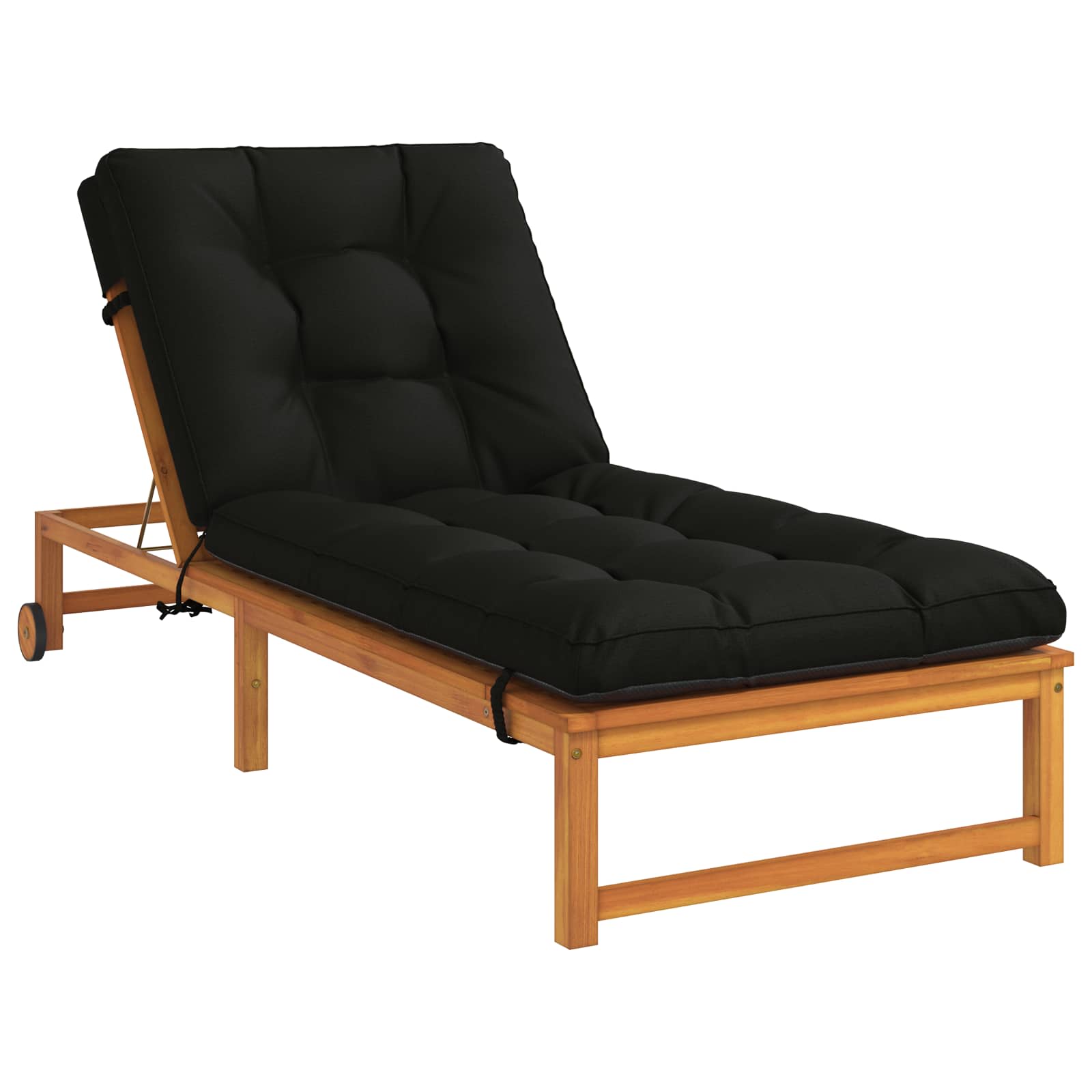 vidaXL Poduszka na leżak VIANEN 100% poliester Czarny 200 x 70 x 8 cm