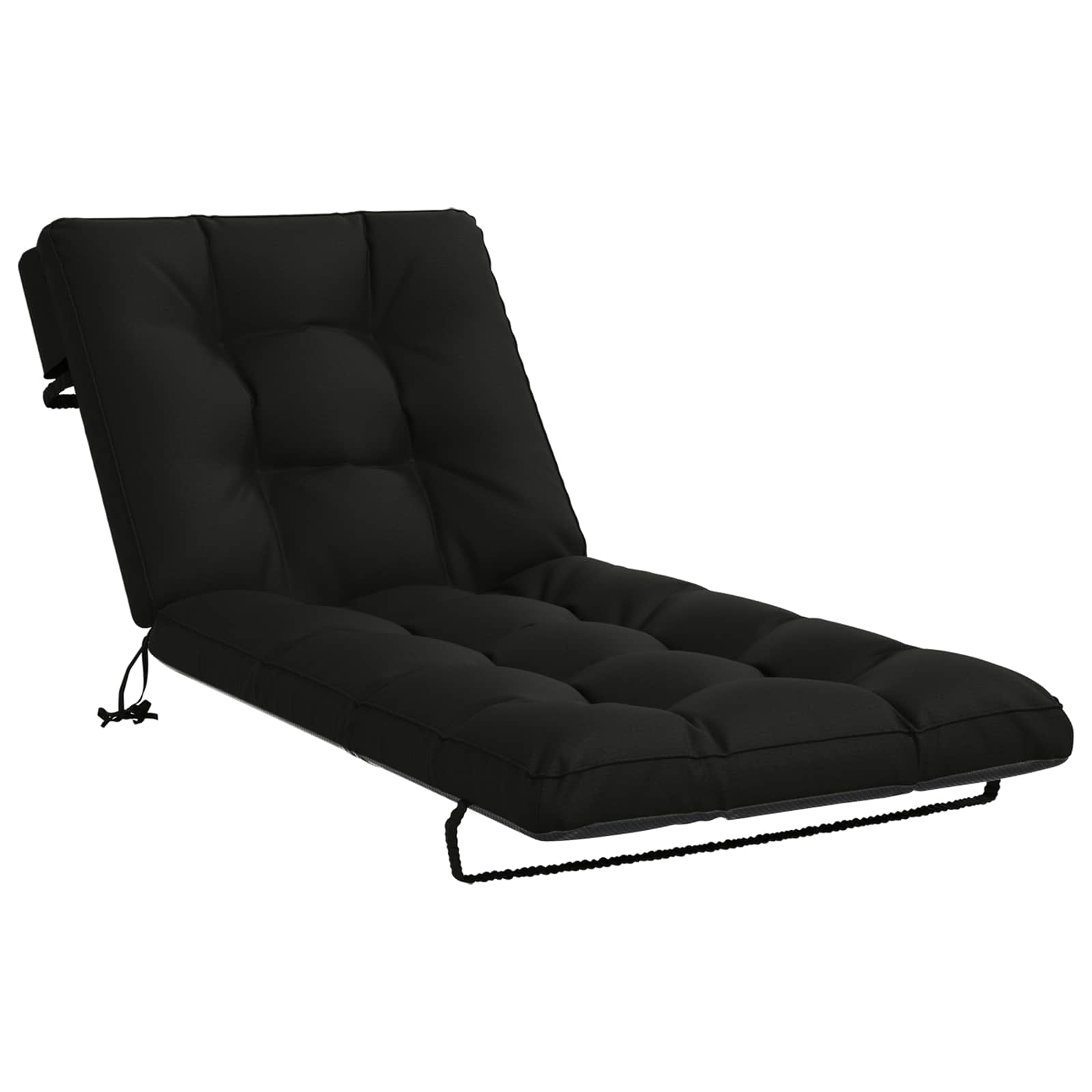 vidaXL Poduszka na leżak VIANEN 100% poliester Czarny 200 x 80 x 8 cm