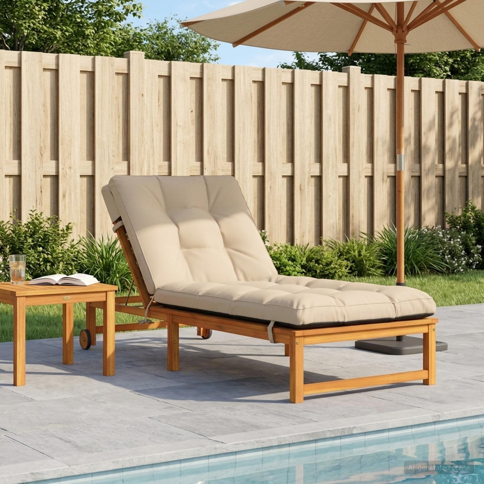 vidaXL Poduszka na leżak VIANEN 100% poliester kremowy 200 x 80 x 8 cm
