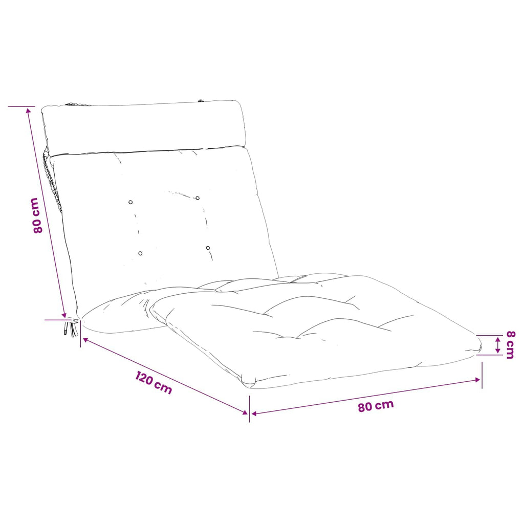vidaXL Poduszka na leżak VIANEN 100% poliester Biały 200 x 80 x 8 cm