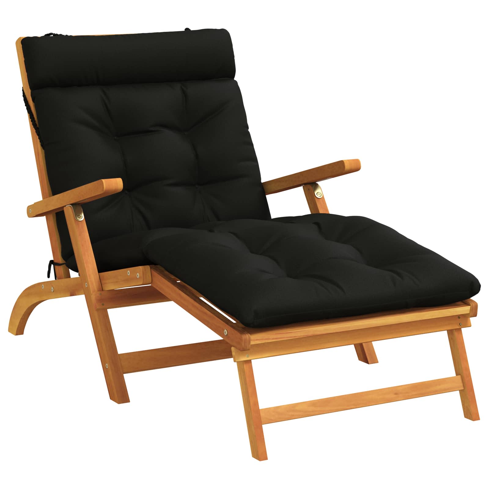 vidaXL Poduszka na leżak VIANEN 100% poliester Czarny 200 x 80 x 8 cm