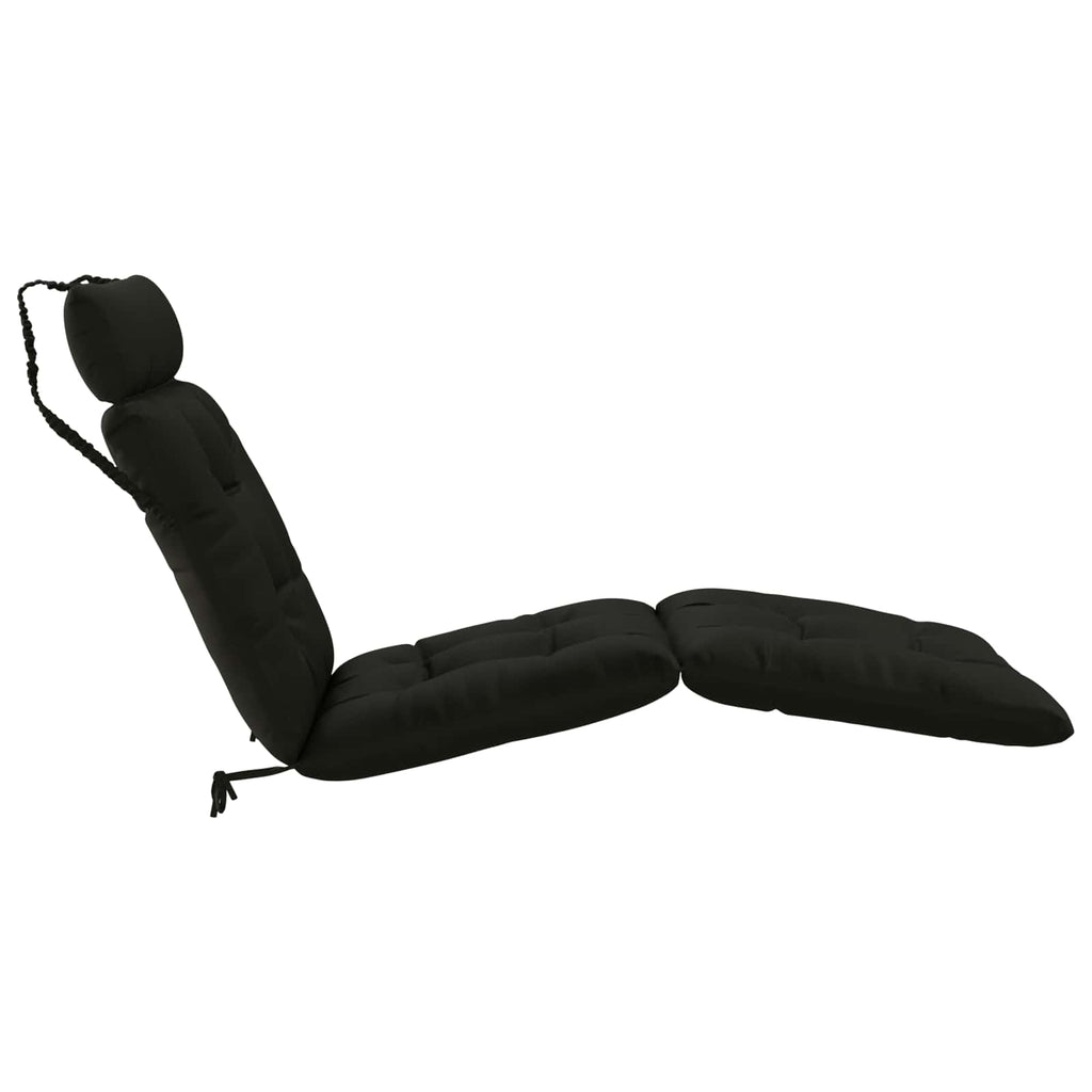 vidaXL Poduszka na leżak VIANEN 100% poliester Czarny 200 x 80 x 8 cm