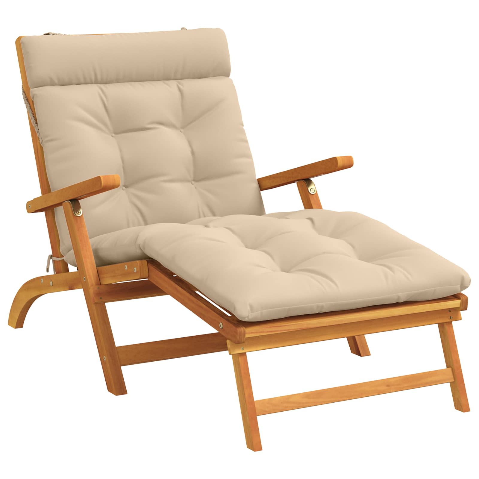 vidaXL Poduszka na leżak VIANEN 100% poliester kremowy 200 x 80 x 8 cm