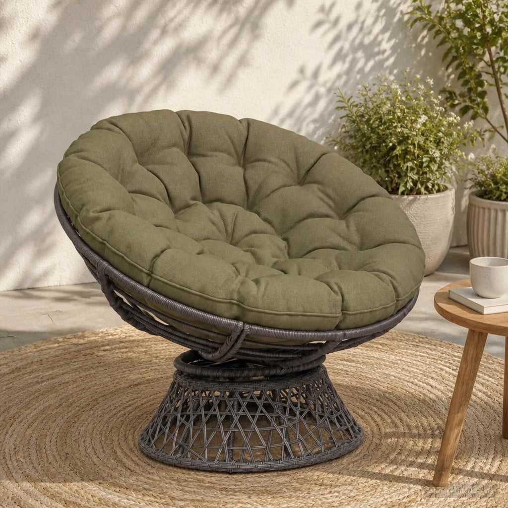 vidaXL Poduszka do fotela Papasan VIANEN 100% poliester Ø 130 x 12 cm