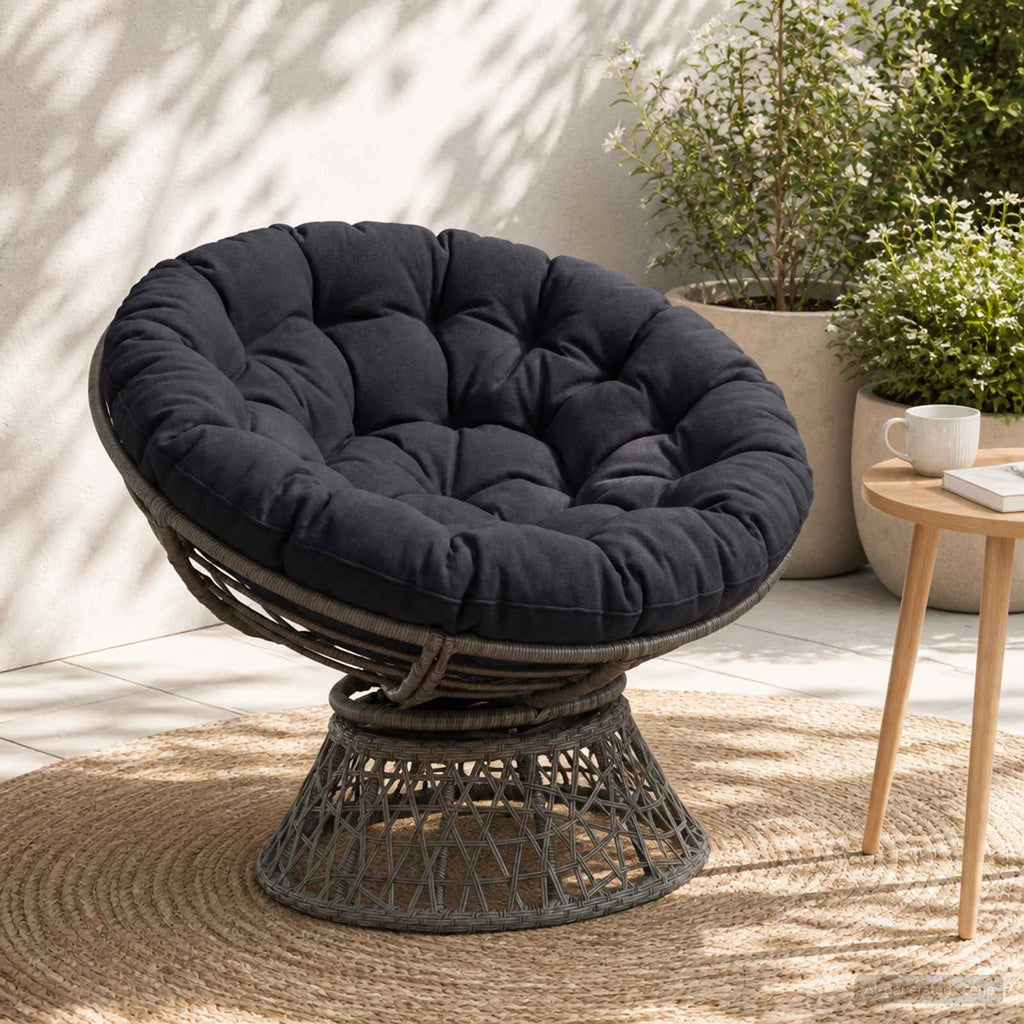 vidaXL Poduszka do fotela Papasan VIANEN 100% poliester Ø 130 x 12 cm