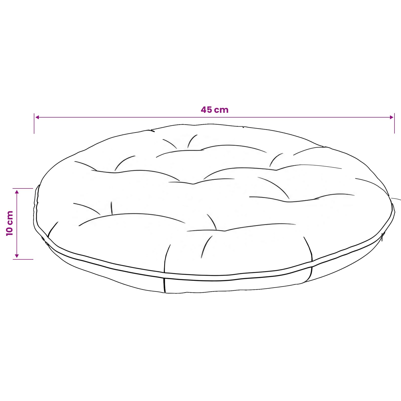 vidaXL Poduszka do huśtawki VIANEN 100% poliester Biały Ø 45 x 10 cm