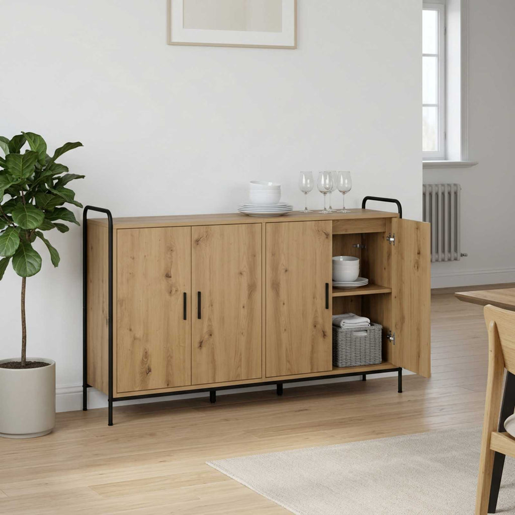 vidaXL Bufet Dąb artisan 97 x 33 x 81 cm Drewno inżynieryjne