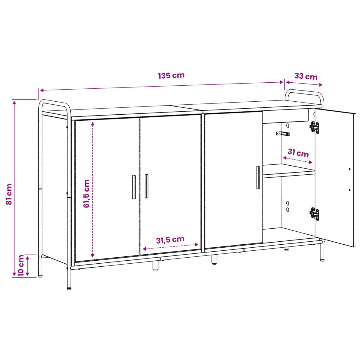vidaXL Bufet Dąb artisan 97 x 33 x 81 cm Drewno inżynieryjne