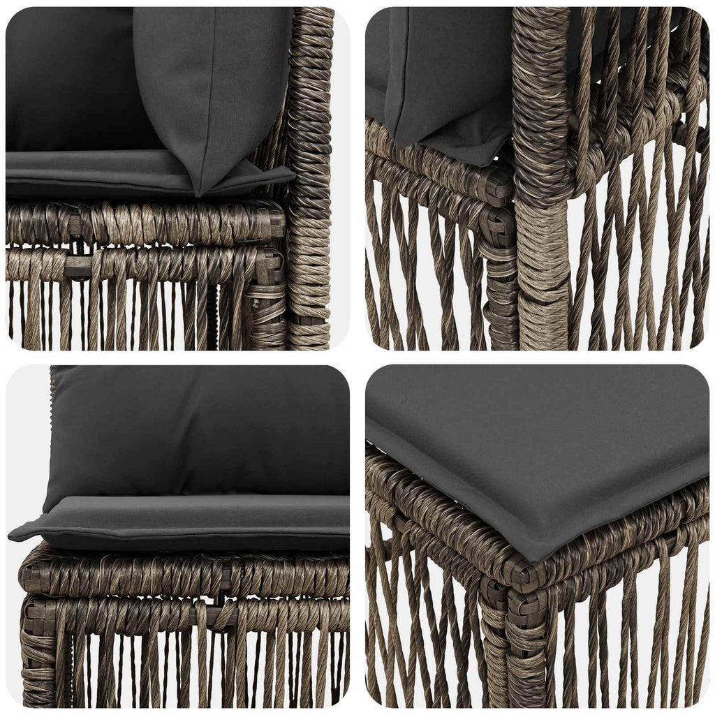 vidaXL Zestaw Sof na Ogród 8 szt. 8-Liczba miejsc Szary polirattan