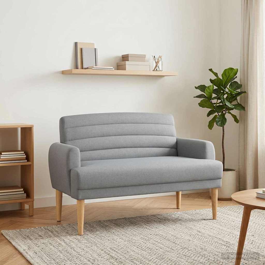 vidaXL Sofa dwuosobowa z guzikowym pikowaniem jasnoszary tkanina