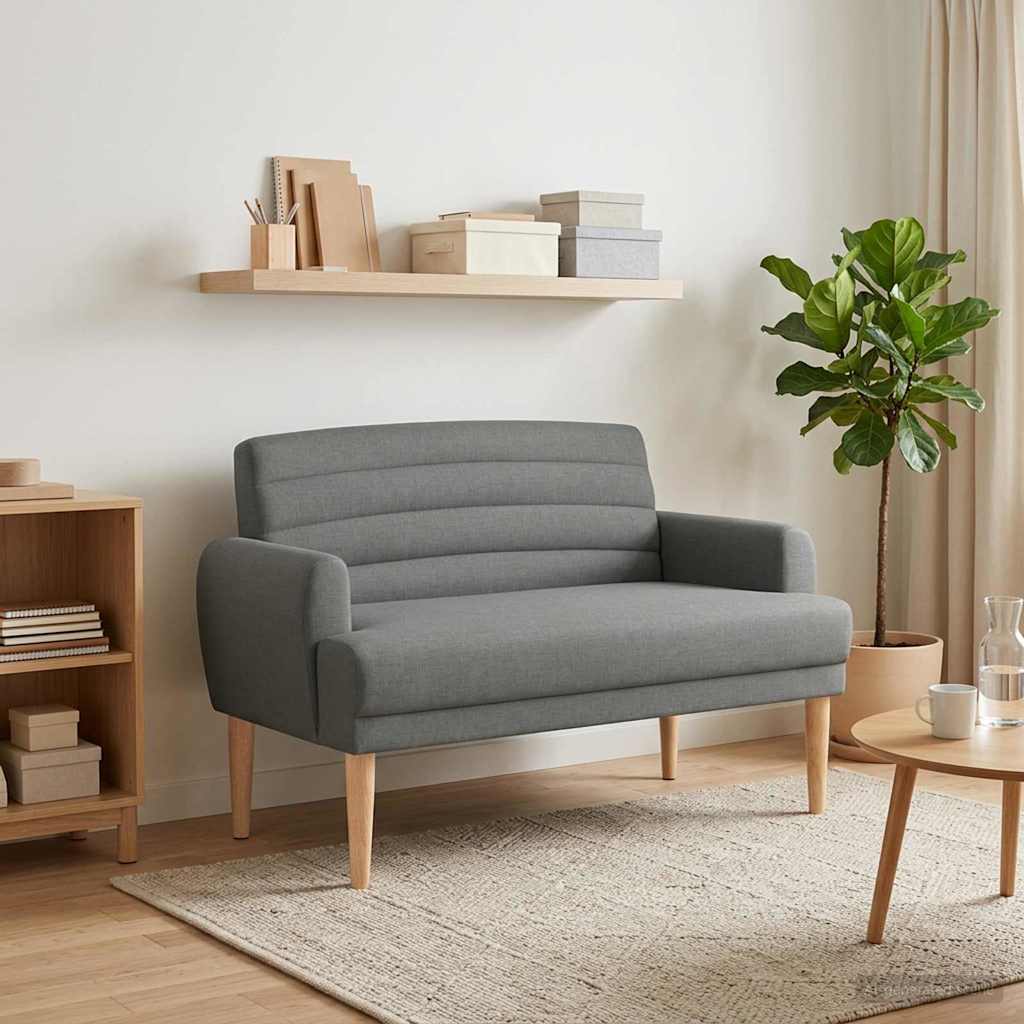 vidaXL Sofa dwuosobowa z guzikowym pikowaniem ciemnoszary tkanina