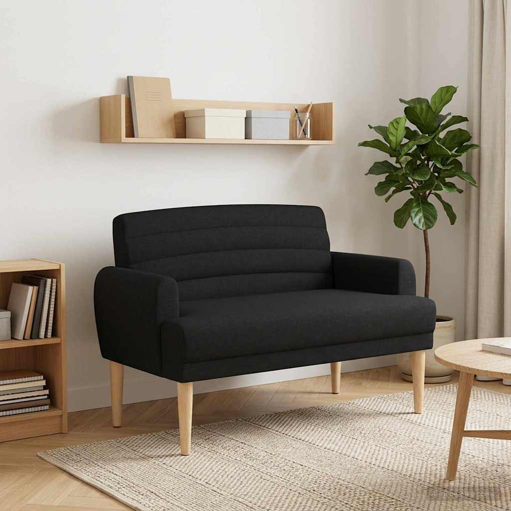 vidaXL Sofa dwuosobowa z guzikowym pikowaniem Czarny 116 x 67 x 80 cm