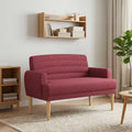 vidaXL Sofa dwuosobowa z guzikowym pikowaniem Czerwone wino tkanina